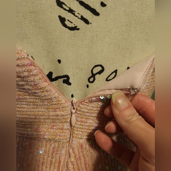 Morgan & Co Blush Sequin Evening Gown - Picture 5 of 8